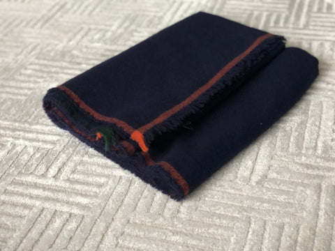 Drake's Navy Washed Wool-Cashmere Scarf